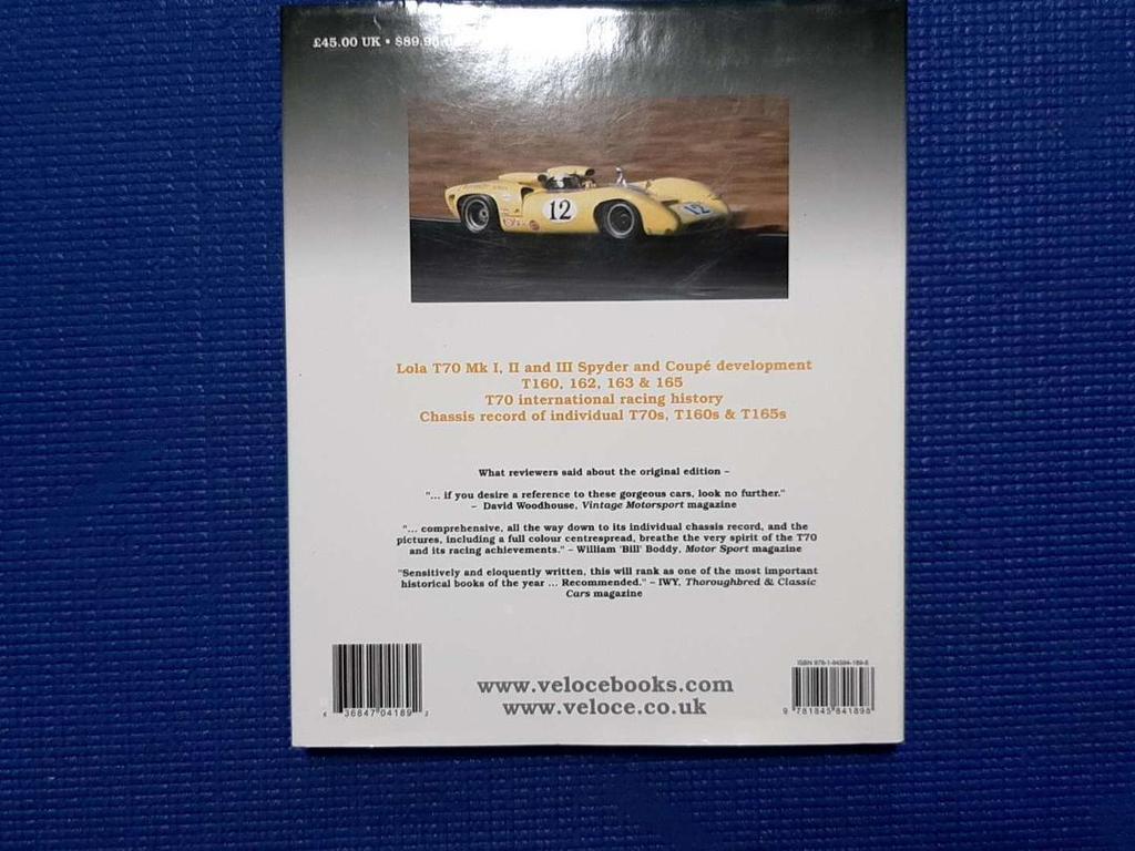 [USED] Foreign book LOLA T70 The Racing History & ~ Cracked spine