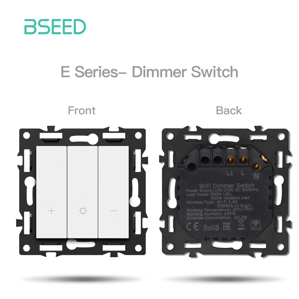 BSEED WIFI Click Switch Module Smart Light Switch Parts White Plastic Frame DIY Combination Wall Sockets USB Charge Key E-Series