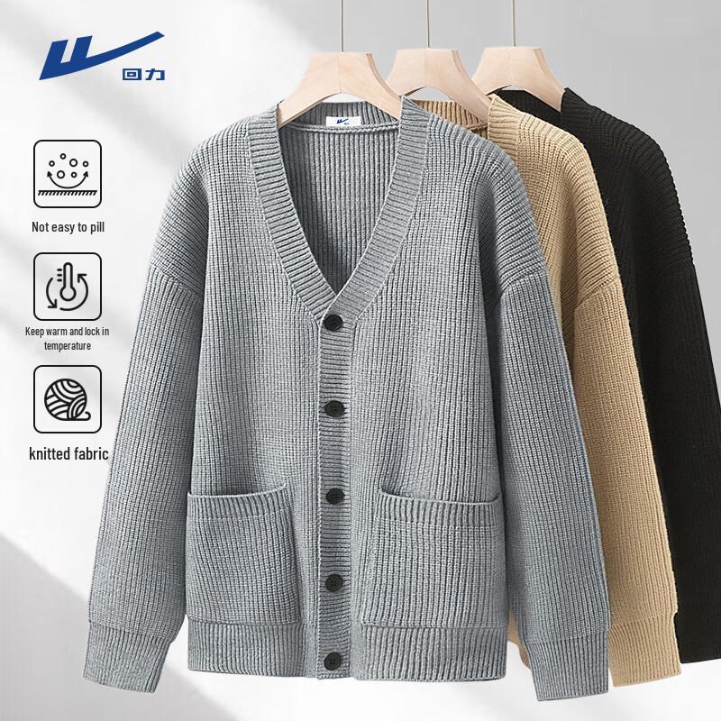 Warrior Men s Korean Style V-Neck Knitted Cardigan Sweater 2XL 2970₽