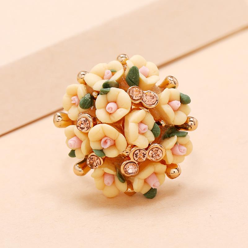 Korean High-End Pink Floral Princess Ring with Independent Packaging