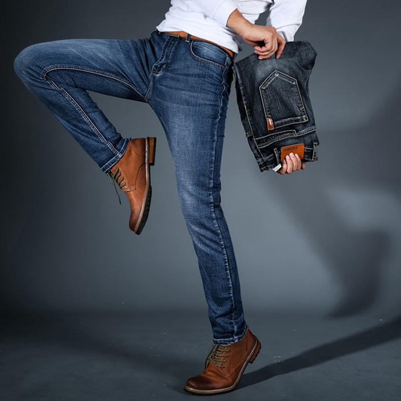 Hombres cintura media pierna recta Fit Slim Jeans Casual Denim pantalones  pantalones comprar a buen precio — entrega gratuita, reseñas reales con  fotos — Joom