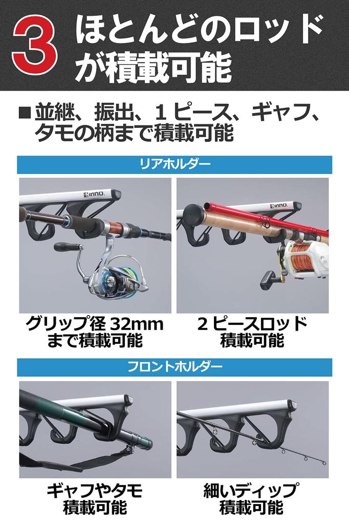 Carmate inno Rutenhalter für Toyota Hijet NV100 Clipper Auto Angelrute Rute Decke Seite Aufhänger Angelrutenhalter IF14 J-Haken (Kapazität für 7 Ruten) Jeder,