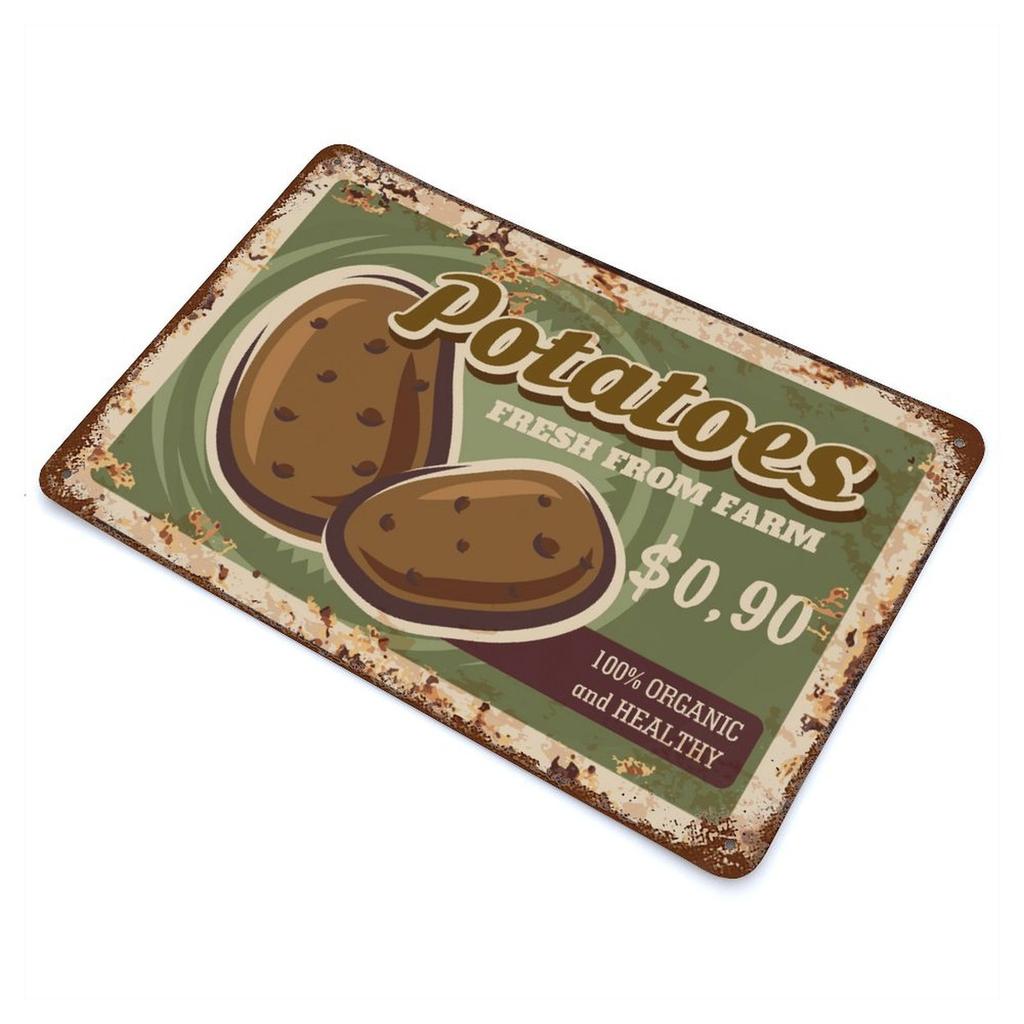 1-Pack antique shabby metal plate, 20×30cm and 30×40cm, rustic décor for bedroom, study or coffee shop