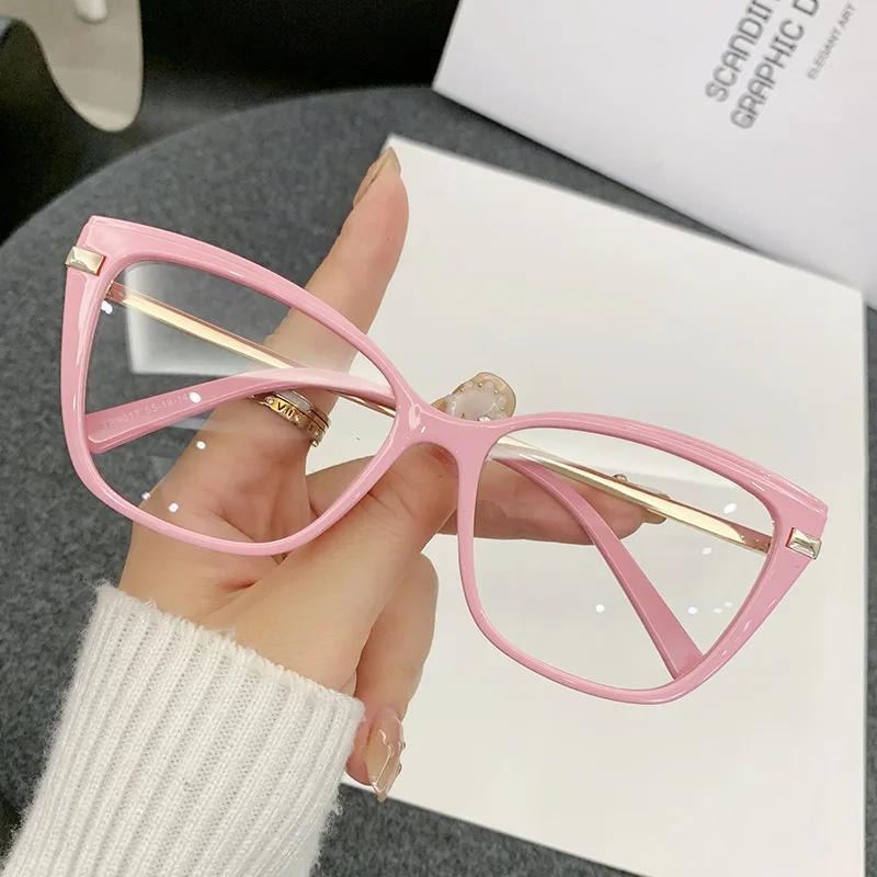 Fashion Cat Eye Glasses Gradient Color Retro Anti Blue Light Glasses Optical Eyeglasses Butterfly Frame Computer Eye Glasses