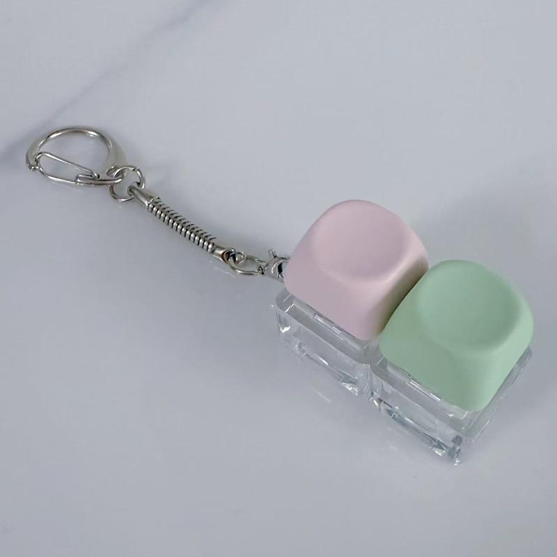 LED Mechanical Keyboard Button Clicker Keychain Click Switch Portable Office Stress Toy
