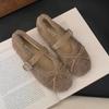Fashion Fur Women Flats Shoes Bow Suede Loafers Short Plush Casual Sport Shoes 2025 Winter Woman Sneakers New Fashion Walking Zapatos