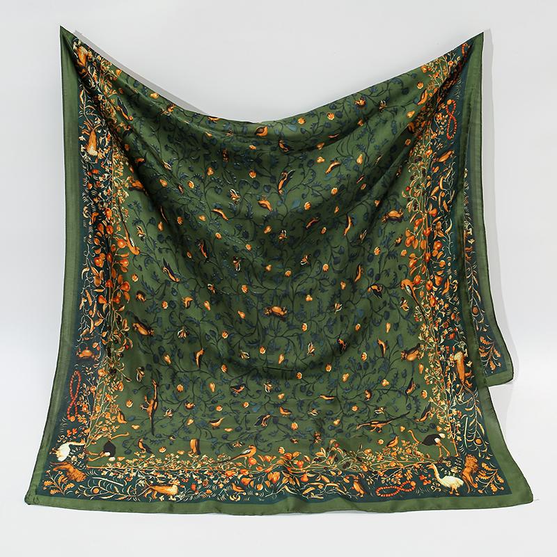 Printed Satin Shawl Geometric Cashew Polyester Scarf For Women Fashion Outdoor Sun Protection Cape 180*85Cm
