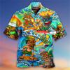 Camisas Hawaianas Transpirables Sueltas con Estampado 3D Modernas Geniales de Moda Tops para Fiesta en la Playa Mangas Cortas Verano para Hombre