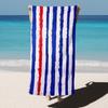 1PC Towel Blue Stripes and white Drawing art for family friend Quick-Dry Beach Towel For Yoga Tourism Beach GYM Camping Swimming