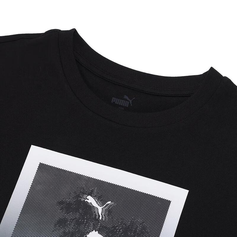 Puma Scenic Letter Print Casual Sports Crew Neck T-Shirt Men Tops Black 630858-01