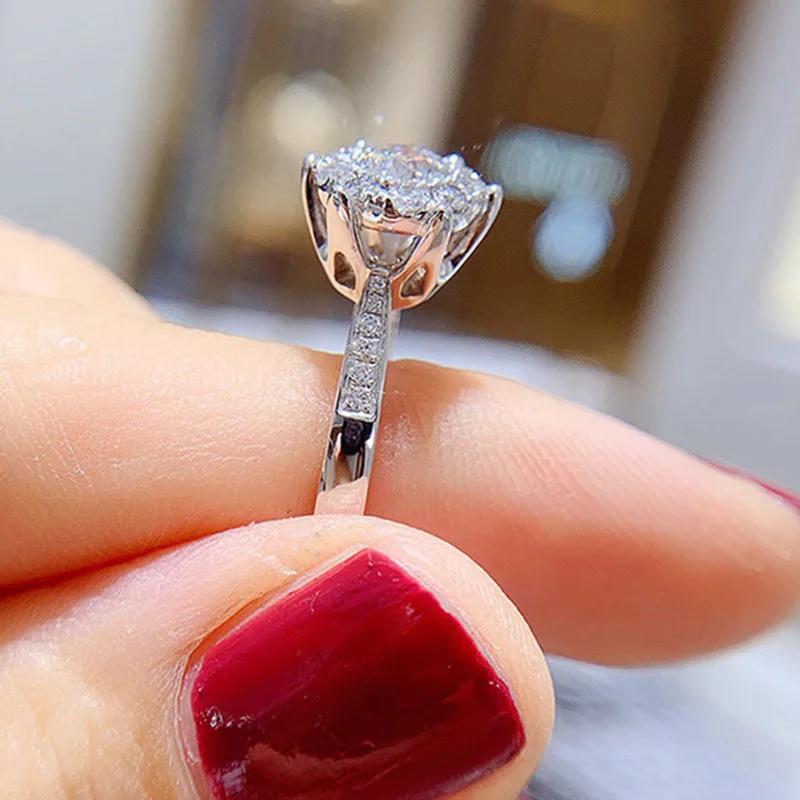 Huitan Dazzling Bridal Wedding Rings Luxury  Color Modern Fashion Engagement Proposal Rings Brilliant Cubic Zircon Jewelry