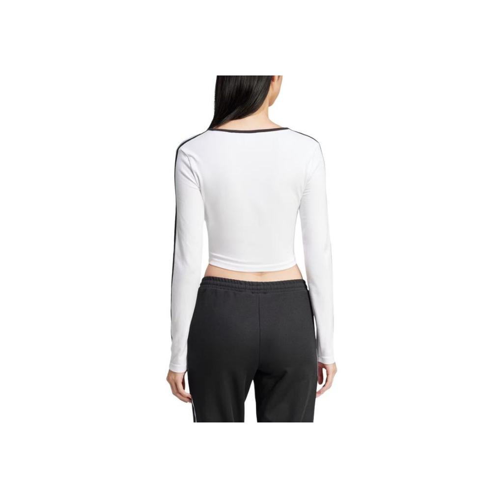 adidas Oryginalny T-shirt Adicolor z 3 paskami, dopasowany, wszechstronny, z krótkim rękawem, damski, biały JD4625