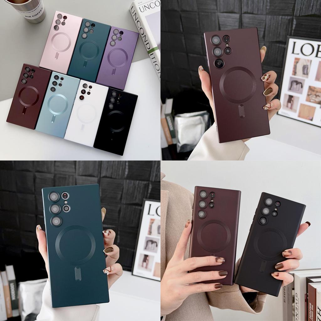 Pro Samsung S21 Ultra Magnetický měkký kryt s matným povrchem a odolností proti nárazu pro elegantní ochranu