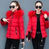 Women's Slim-Fit Cotton-Padded Jacket for Winter - Warm, Solid-Color, with Detachable Hood and Fleece Collar, Casual Stand-Collar Style