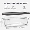 1800ML Glass Loaf Pan with Lids Meatloaf Pan Airtight Lids Grip Handle Easy Carry, Microwave and Oven Safe Loaf Pans for Baking
