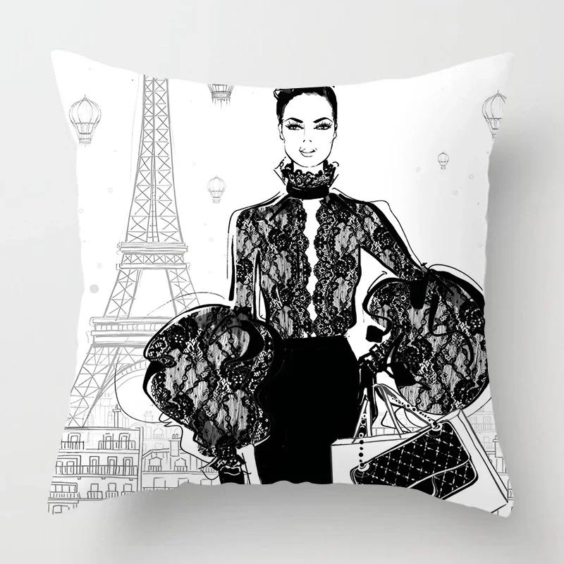 Nordic Fashion Ladies Pillowcase Home Decoration Living Room Sofa Cushion Cover Cushion Cover  Bed Decoration Pillow set