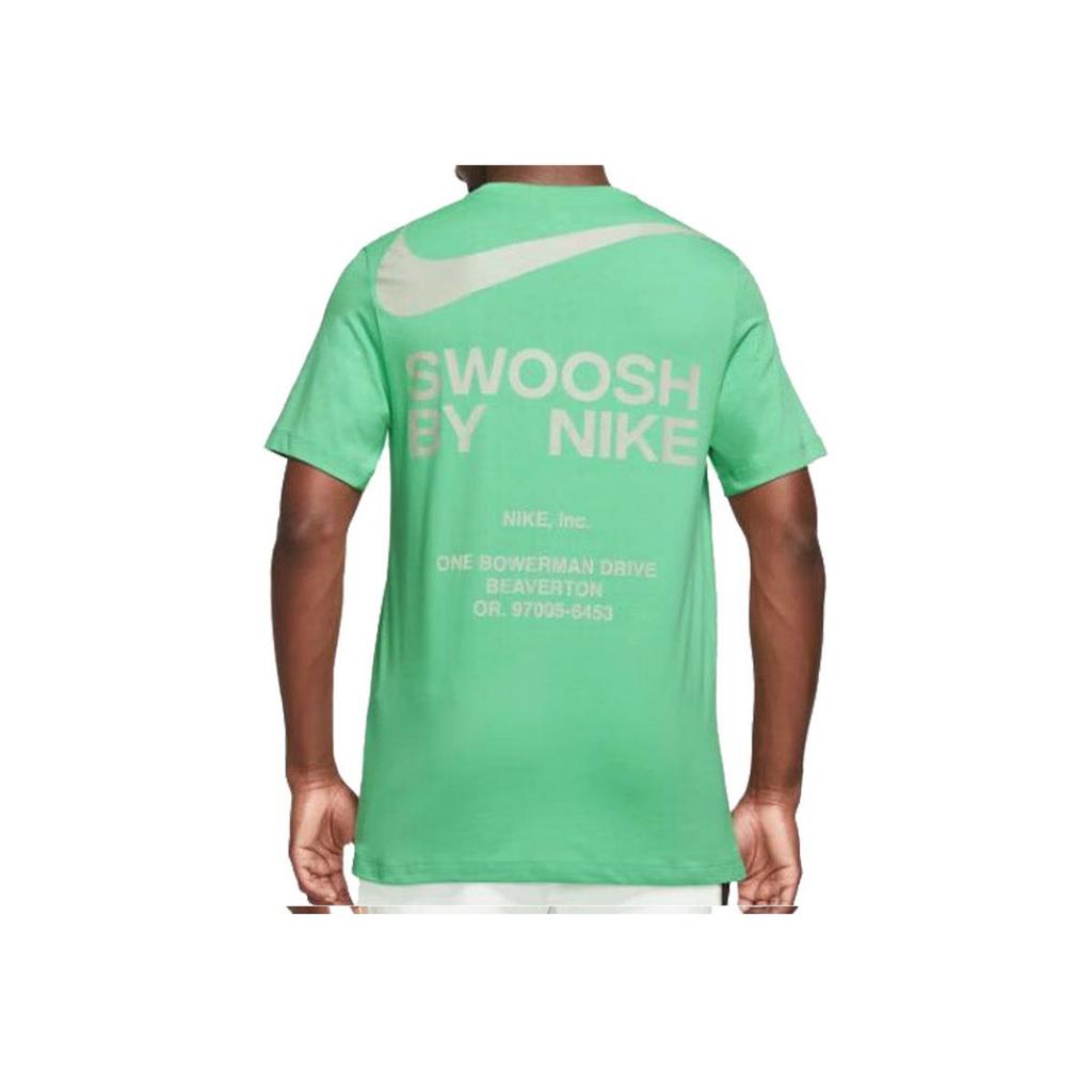 Nike Letter Pattern Round Neck Pullover Loose Short Sleeve T-Shirt Men Tops Green DZ2882-363