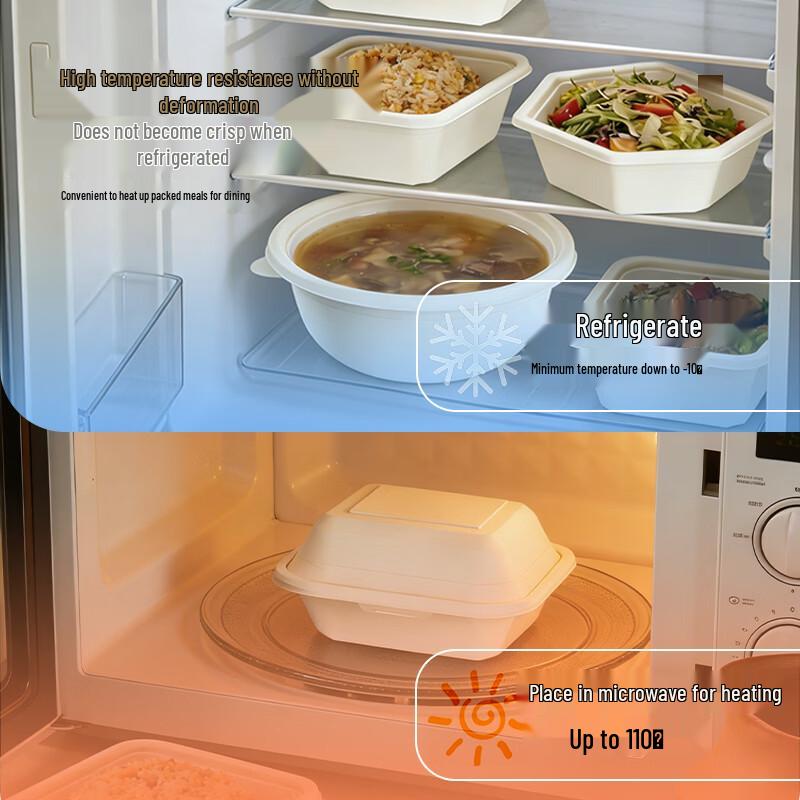 Biodegradable 4-Compartment Disposable Lunch Box (200 Sets)