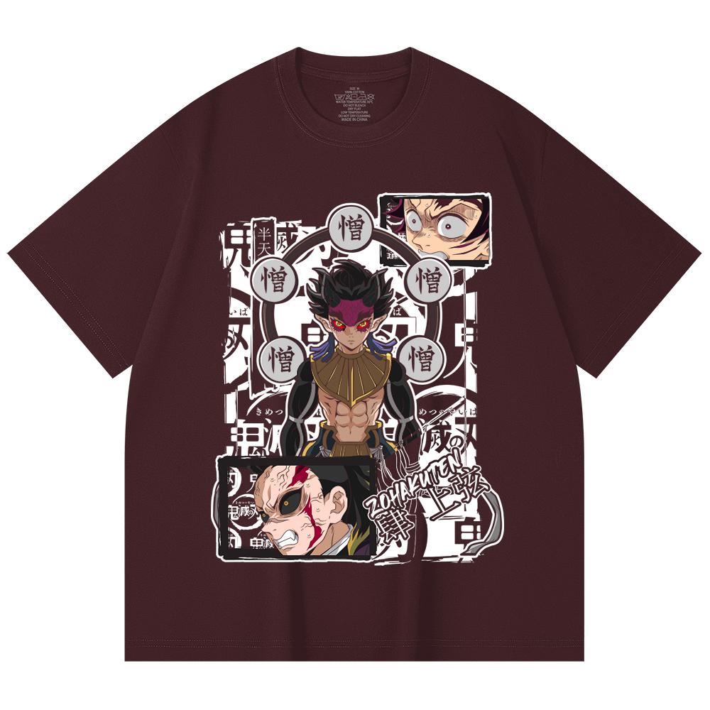 230 Gsm 100% Cotton Demon Slayer V106 Zohakuten Print Unisex Heavy Cotton T Shirt