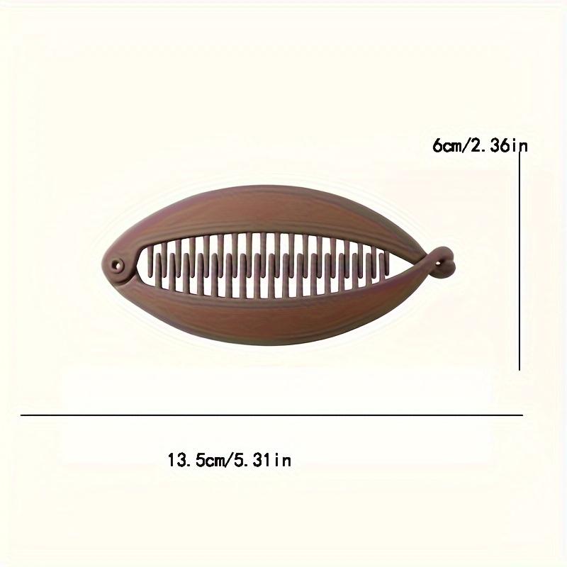 Elegant Bamboo Hair Clip Single Plastic Elliptical, Lace Design Suitable for Ages 14 and Up