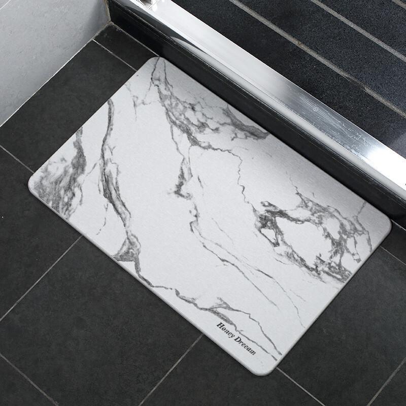 Nordic Style Marble Pattern Diatom Mud Bath Mat - Non-slip, Water-Absorbent, Quick-Drying, Wear-Resistant Foot Mat