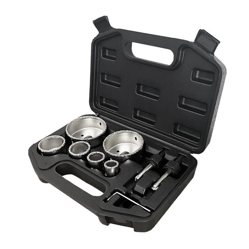 9PCS/Set Hard Alloy Ceramic Tile Hole Opener Set Brazed Granular Alloy Hole Opener Combined Brick Wall Hole