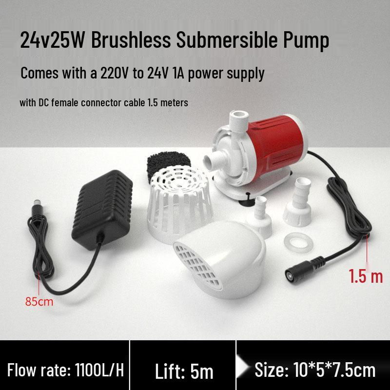 12/24V Mini Solar Brushless Submersible Water Pump for Fish Tank Circulation