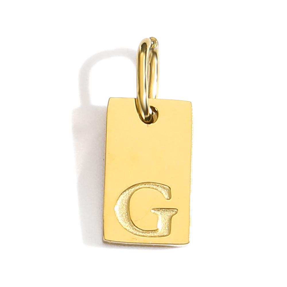 Gold-Plated Alphabet Pendant Accessories – 26 English Letters Stainless Steel for DIY Jewelry