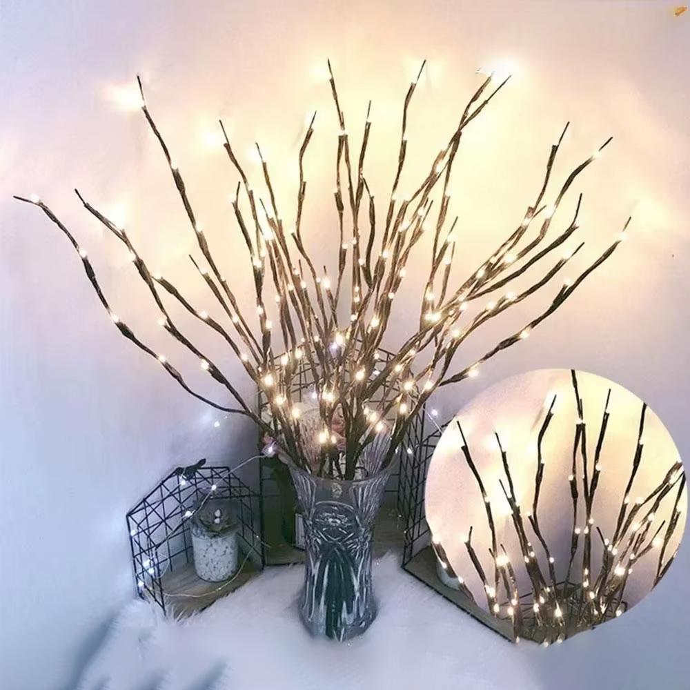 LED Simulated Tree Branch Light Battery Operated 20LEDs Fairy Lights Bendable Willow Branches for Christmas Home Bedroom Decor