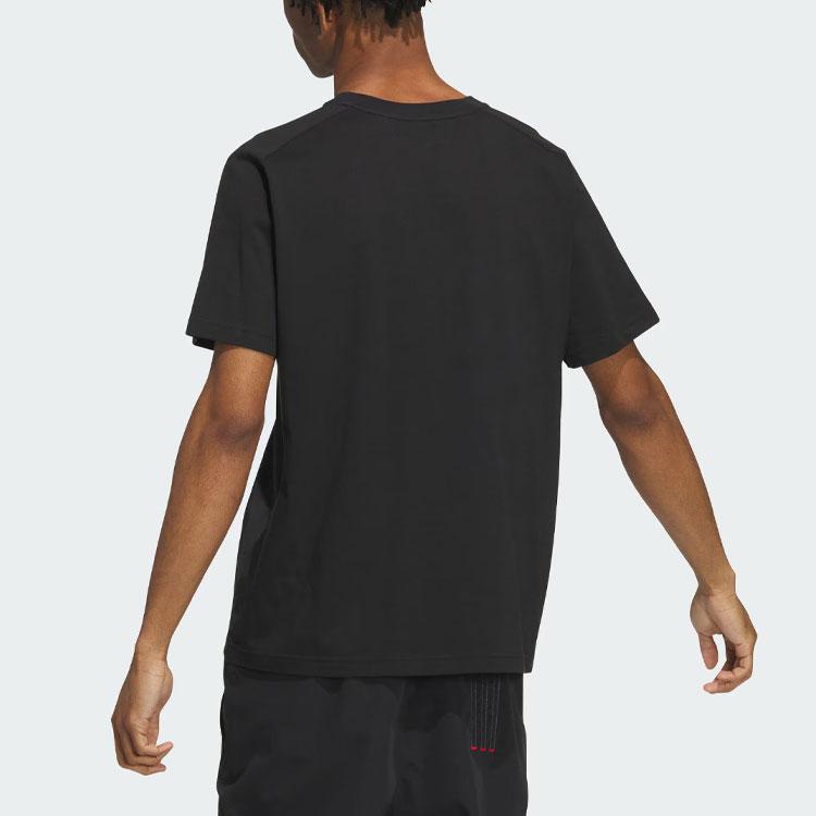 Adidas Wuji Story Graphic Print Sports Casual Tee Men Tops Black IT4989