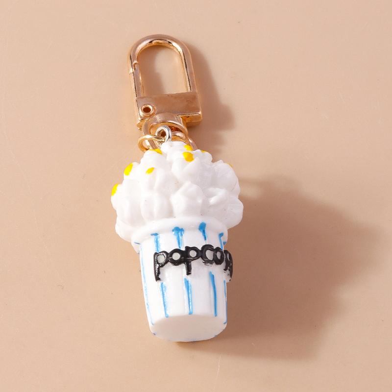 Cute Resin Ice Cream Keychain Simulated Food Key Ring Pendant for Women Girls Handbag Decor DIY Handmade Jewelry Gift
