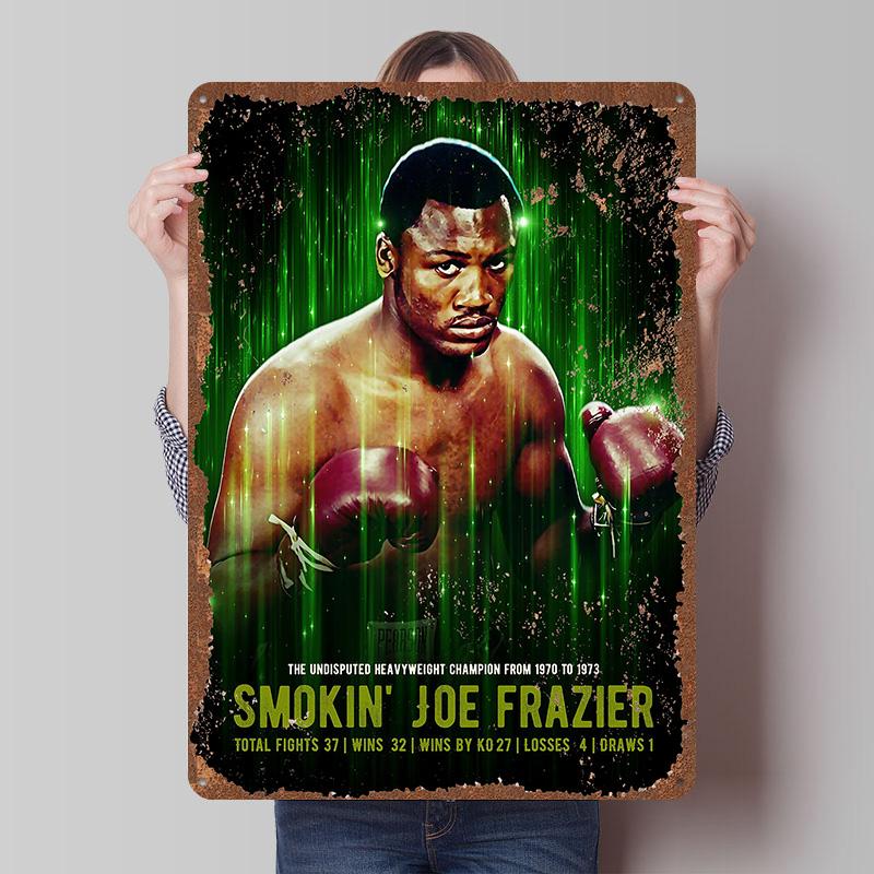 Joe Frazier Boxer Metal Posters Custom Vintage Metal Signs Wall Art Retro Tin Plaque for Man Cave Bedroom Decoration Gaming Home