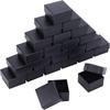 24pcs Cardboard Jewelry Boxes with Black Sponge for Jewelry Gift Packaging Square Black 5.1x5.1x3.3cm