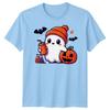 Halloween TShirt Ghost Pumpkin Iced Coffee Spooky Graphic Adults Kids Tee