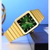 Mens Minimalist Square Analog Watch Luminous Date Waterproof Steel Strap Casual Business Quartz Wristwatch