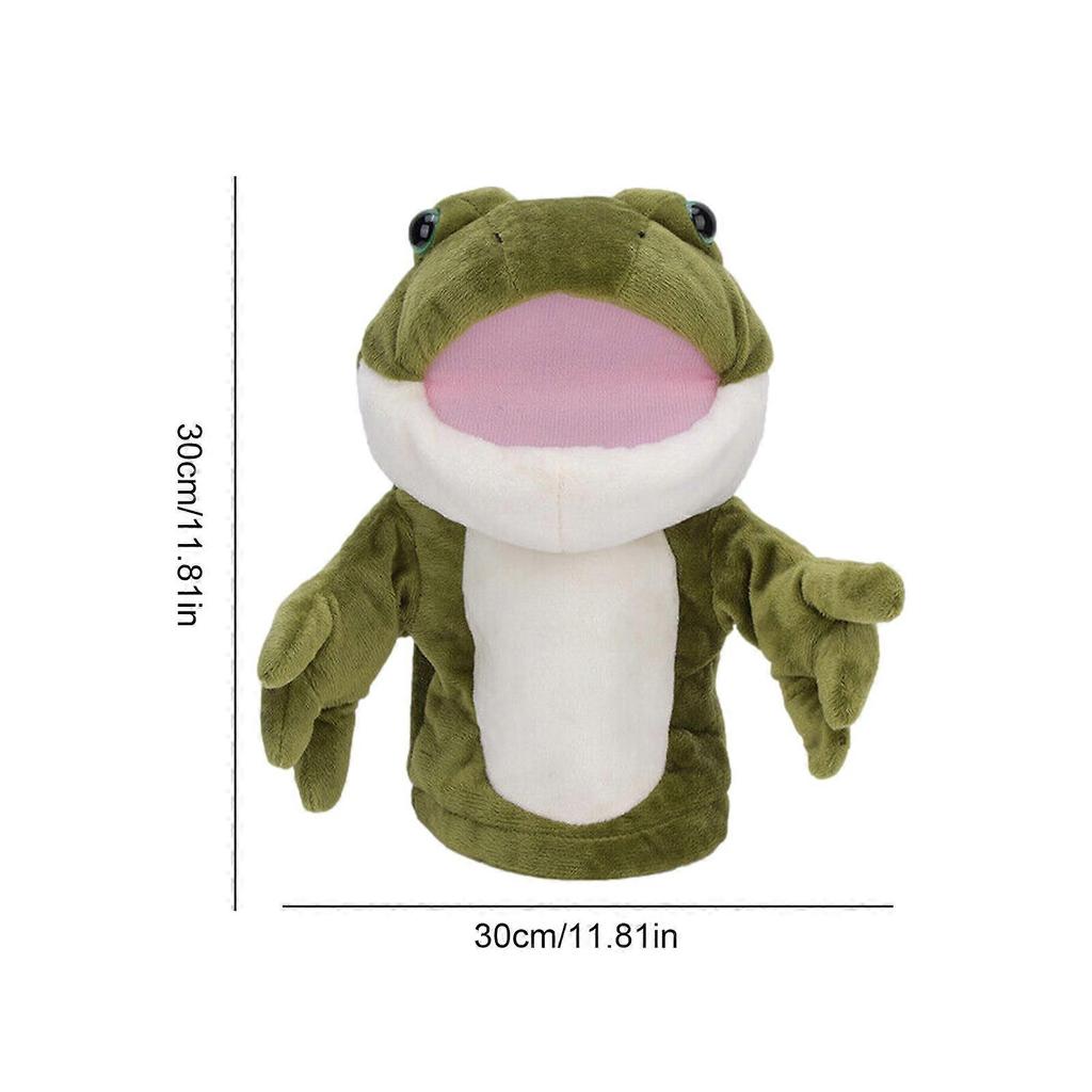 Frog Hand Puppets 30 cm Green frog Plush animal hand puppet for telling