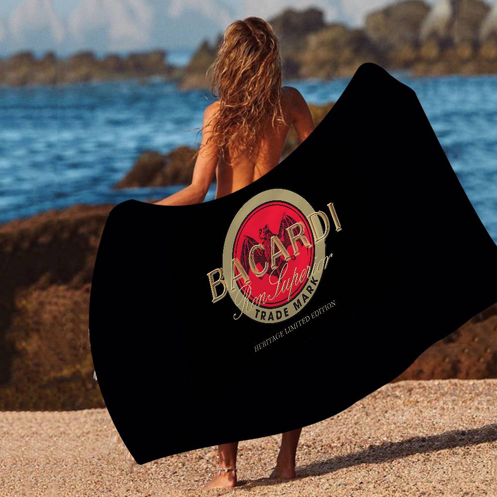 Bacardis Beer Microfiber Beach Towel Absorbent Quick Dry Soft Yoga Swimming Resort Mountain Climbing Towel