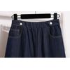 Summer Style Plus Size Skirts Elastic Solid Women Denim A-Line Blue Vintage Basic Skirt 4XL