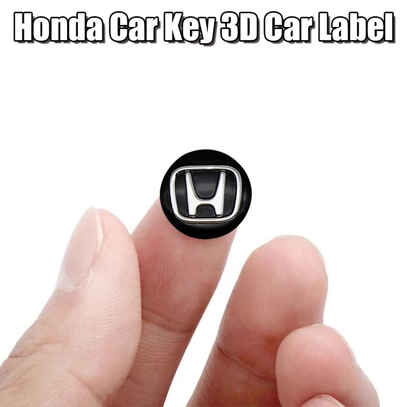 2/4/10Pcs 14mm Car Remote Key Aluminum Logo Sticker For Honda CITY CIVIC Mugen Pilot Type R Type S Insight RR Si Keychain shape SM1