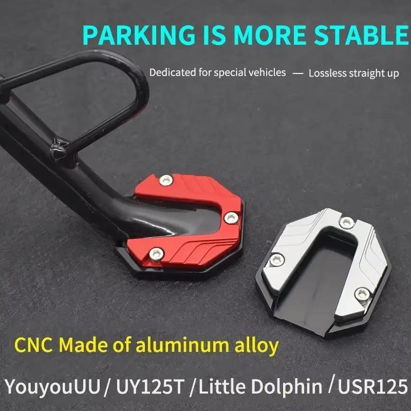 Aluminum Alloy Motorcycle Bike Kickstand Extender Anti-skid Foot Side Stand Extension Foot Pad Support for Motorcycle Dirt Bike