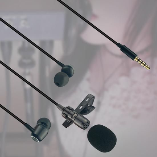 1.5m Lapel Microphone Professional Noise Reduction Mini Live Broadcast Recording Lavalier Headset Microphone for Mobile Phone