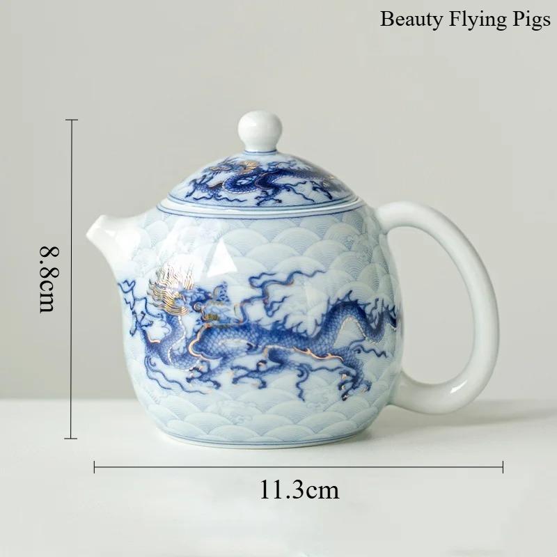 

Ceramic Hand-painted Teapot Tea Set Accessories Ceramic Dragon Egg Pot One Person Drinking Special Tea Pot Qinglong Hand Drawn