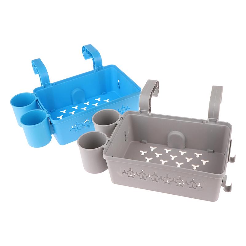 Poolside Storage Baskets With Cup Holders Fit 3-Inch Or Smaller Top Rails Pool Hanging Basket For Above Ground Pool