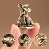Brass Lover Mouse Small Statue Desktop Decorations Vintage Animal Rat Miniatures Figurines Home Decor Ornaments Crafts Tea Pets