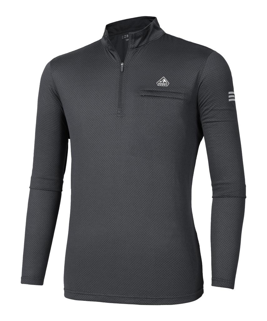 EXTRASPORTY [2Pack] Men'S Simple Mood Long Sleeve Zip-Up T-Shirt 5 Colors (Type B)