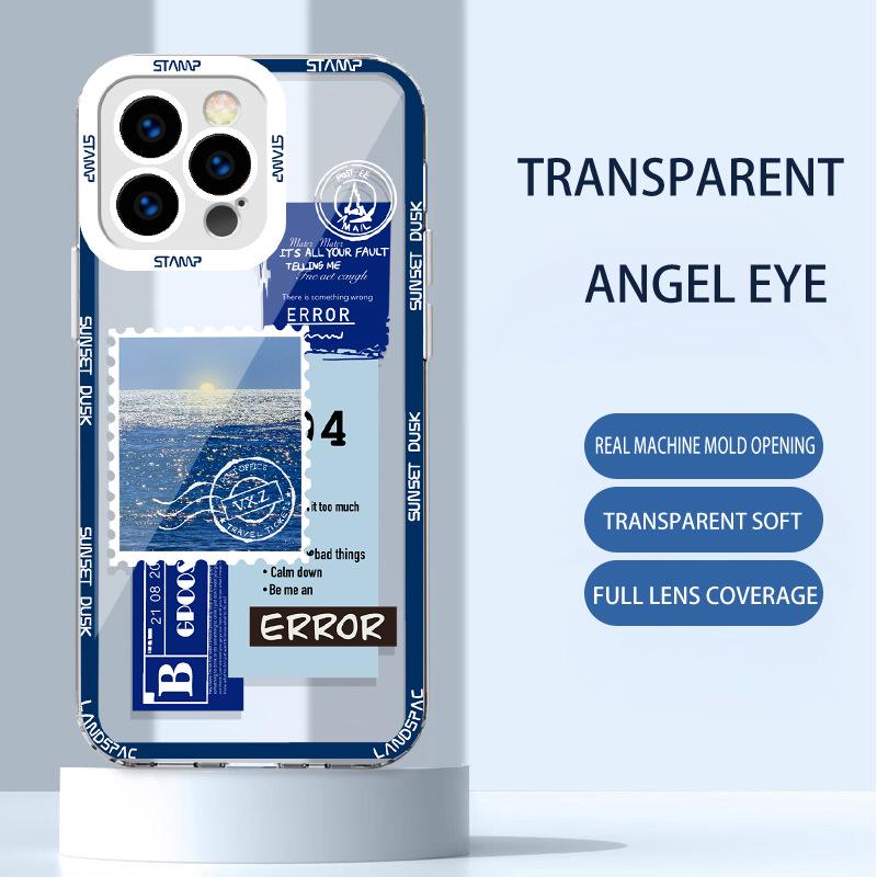 Apple 13/14 Transparent Retro Illustration & Apple 11 Literary Spliced XS Soft Shell Max Full Cover