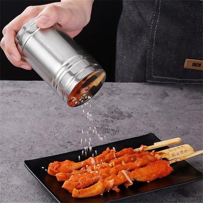 Salt Sugar Bottle Rotating Cover Multi-purpose Stainless Steel Kitchen Gadgets Spice Pepper Shaker Spice Jar Seasoning Can