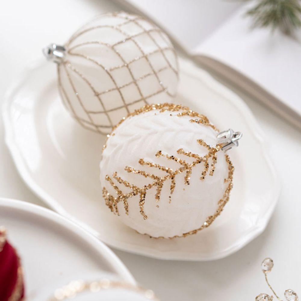 3pcs/set Plastic Christmas Balls Wine Red Velvet Christmas Tree Pendant  Christmas