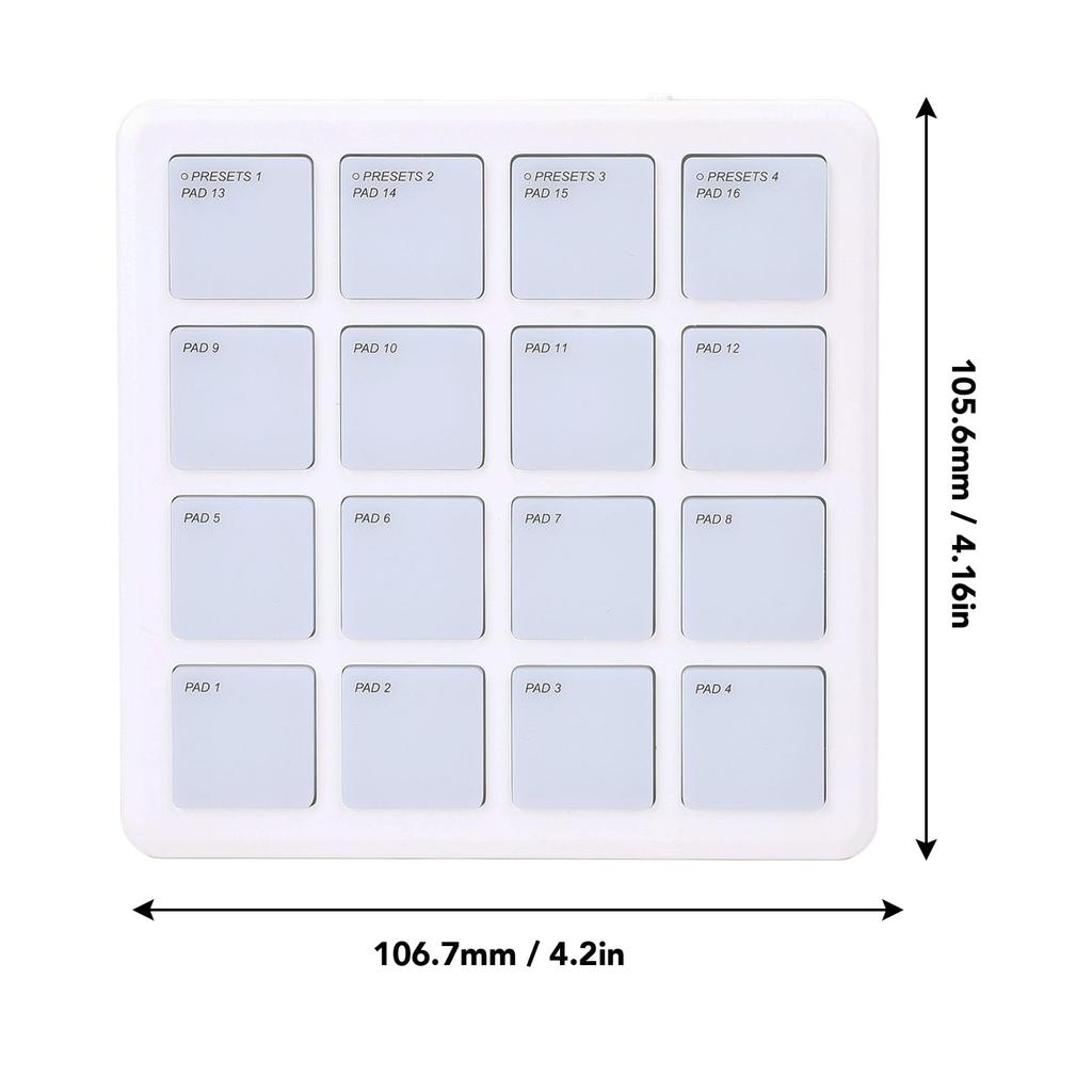 Dpofirs Wireless MIDI Controller Pad, 16 RGB Backlit Velocity Sensitive Strike Pads, Portable USB C MIDI Keyboard for Arrangers