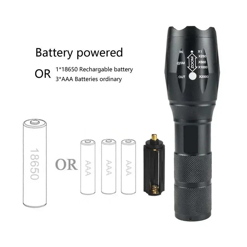 High Power Led Flashlights Zoomable Camping Torch With T6 LED Lamp Beads Waterproof 5 Lighting Modes Multi Function USB Charger